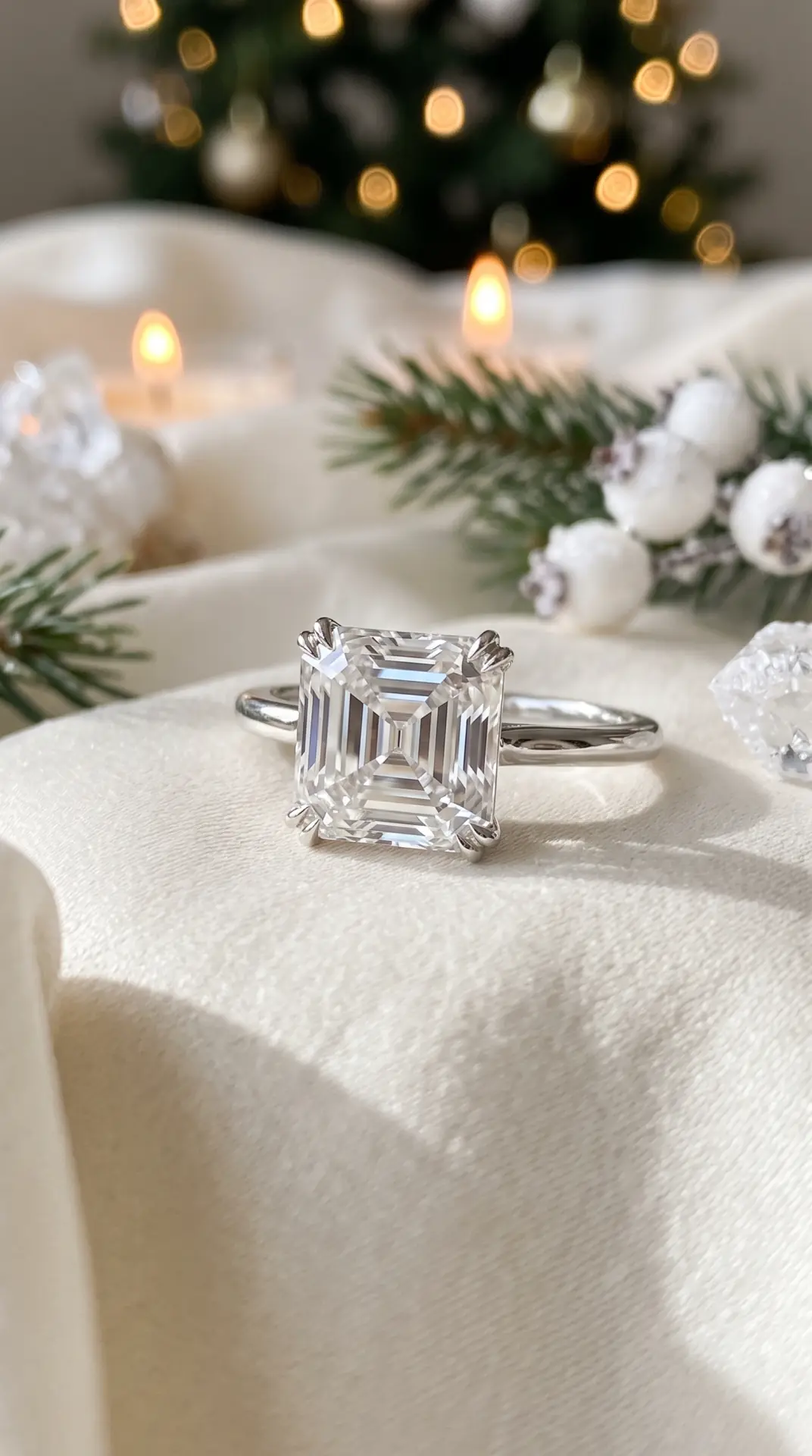 Asscher-Cut Diamond With a Double-Claw Setting