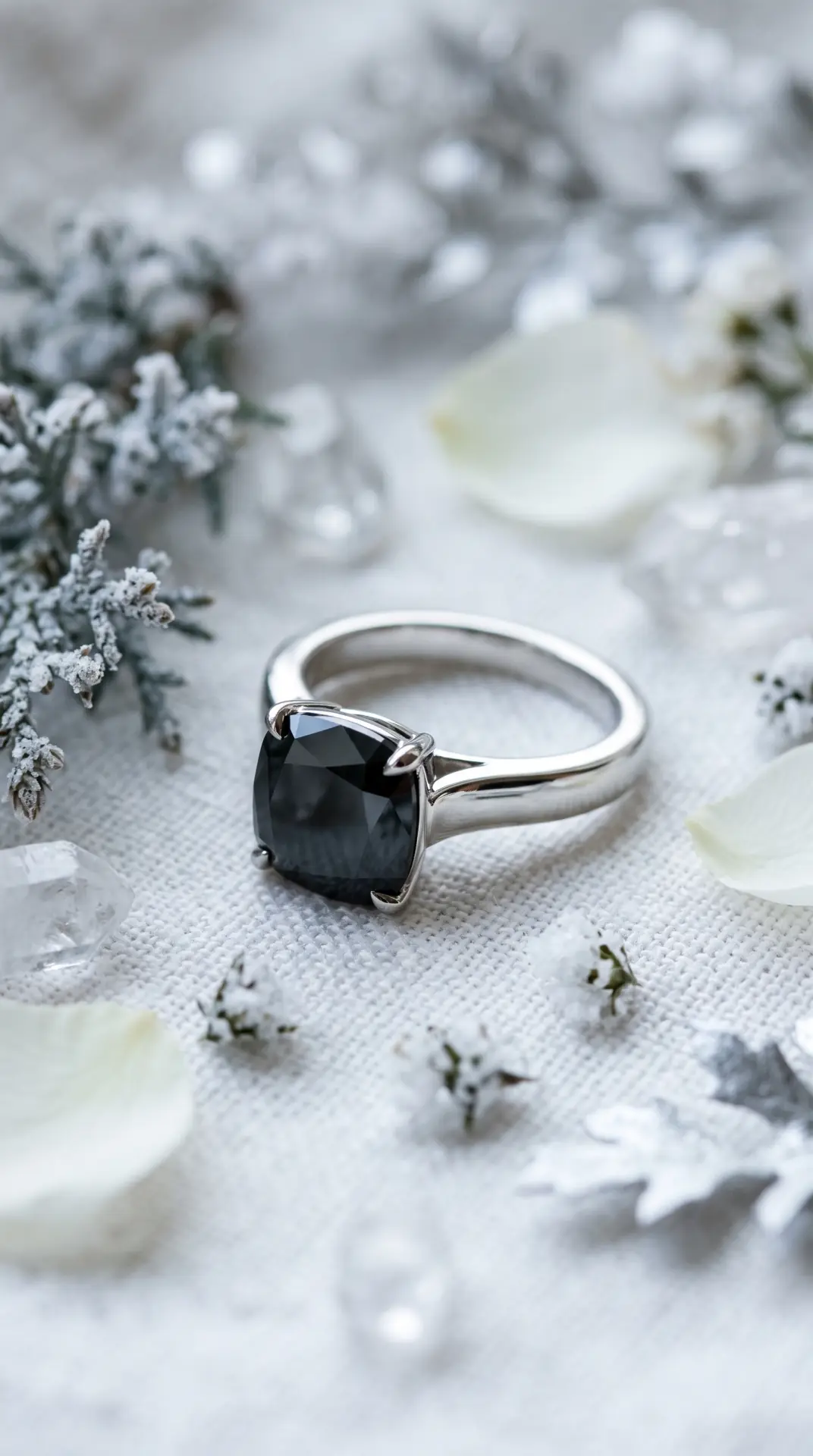 Black Diamond With Moody Winter White Gold