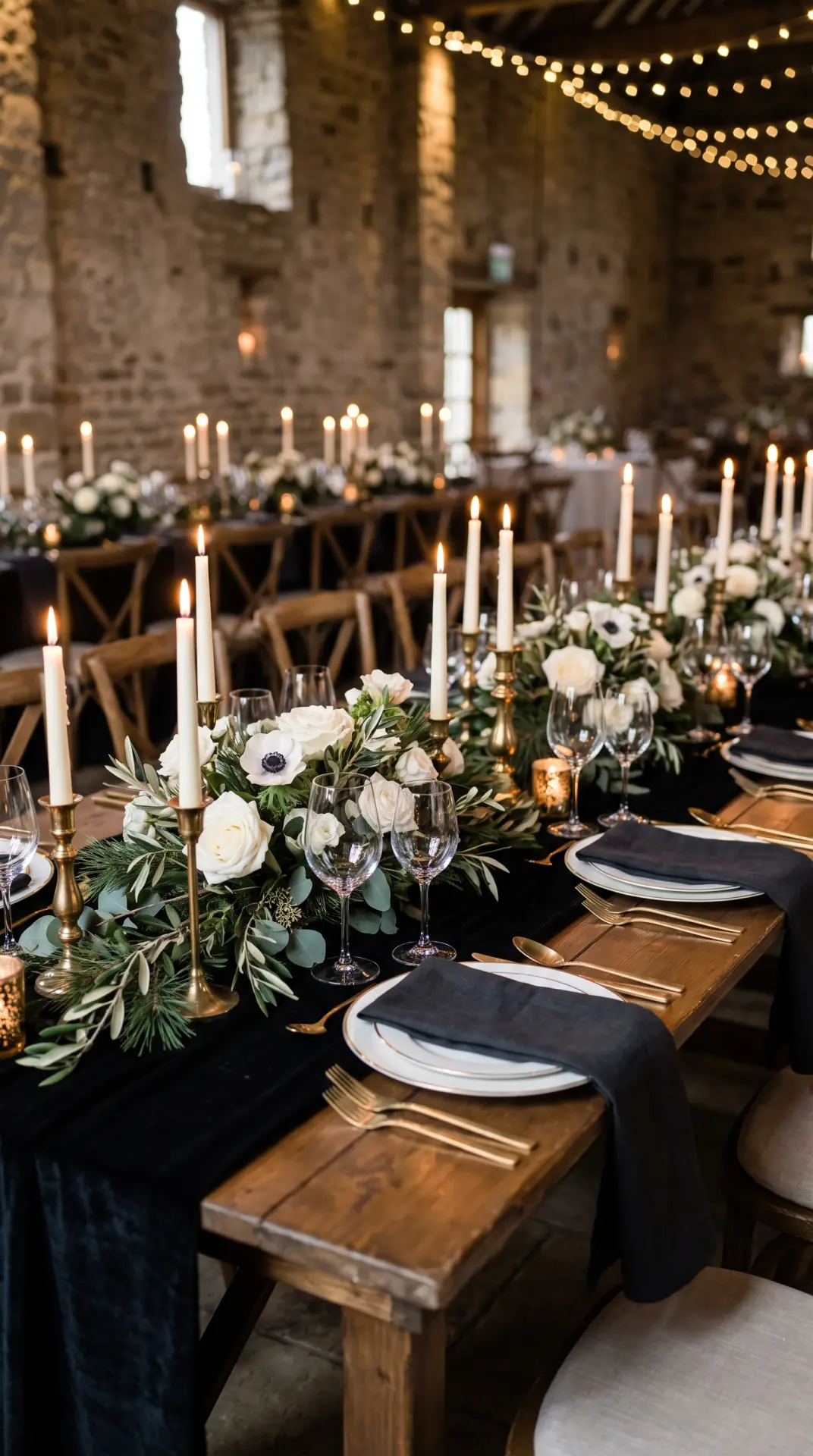 Black, White, and Gold Tablescape