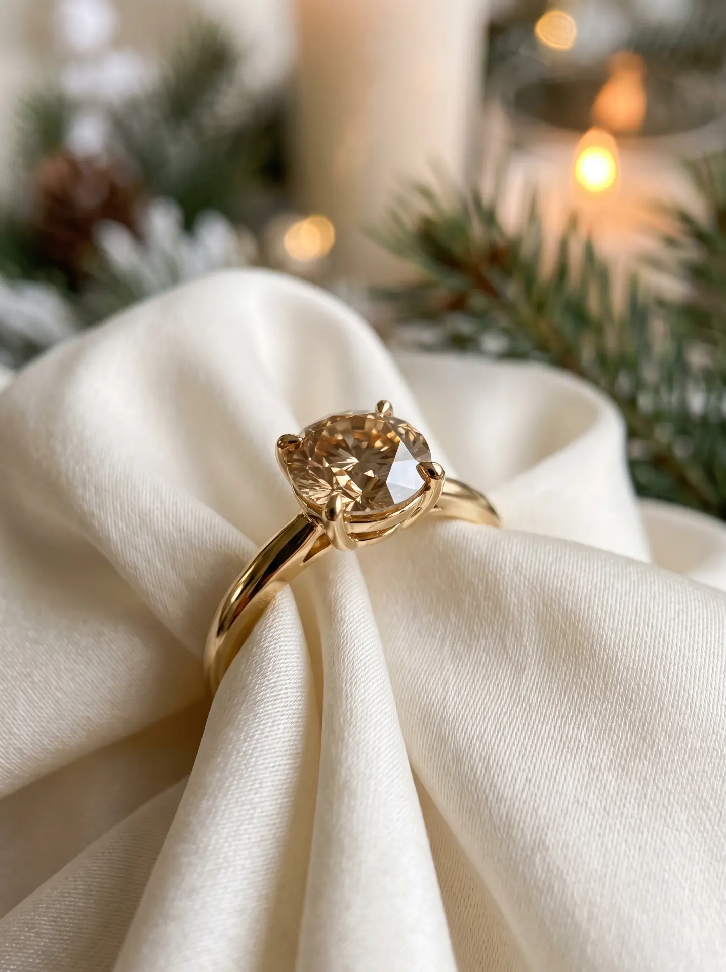 Champagne Diamond in Yellow Gold
