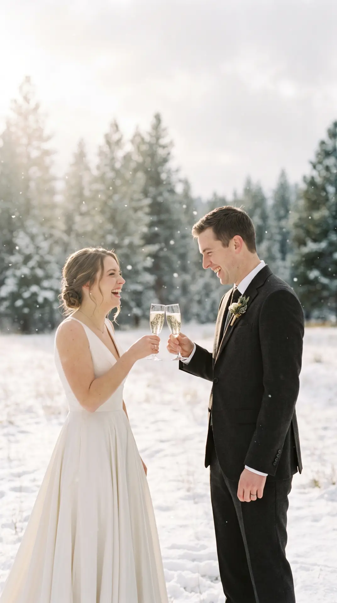 Champagne Toast in the Snow