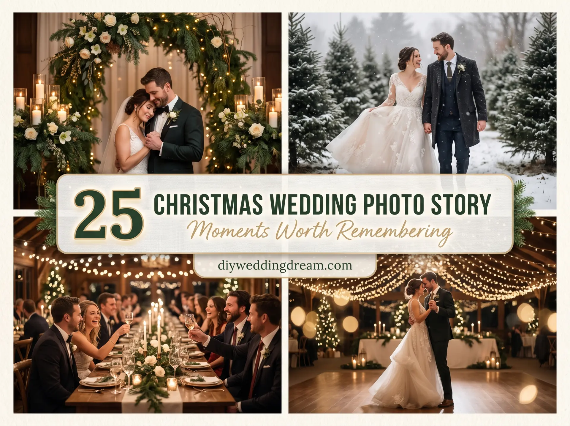 Christmas wedding photo story