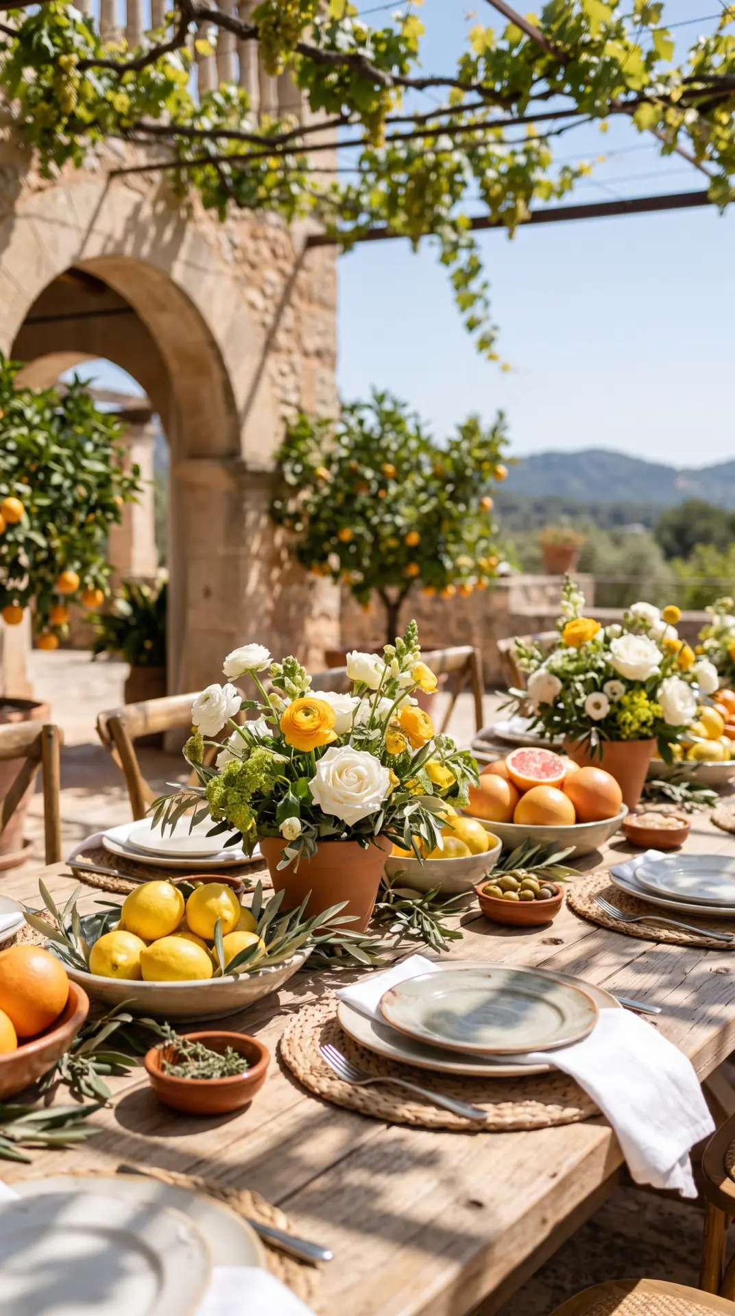 25 Seasonal Real Wedding Inspiration for Every Kind of Celebration 11 Citrus Summer Wedding With Bright Mediterranean Details: A citrus-inspired summer wedding combines lemon yellow, leafy green, crisp white, and warm terracotta for a fresh Mediterranean atmosphere. Bowls of seasonal fruit and vibrant floral arrangements add rounded shapes, bold color, and natural texture without requiring elaborate décor. ...
