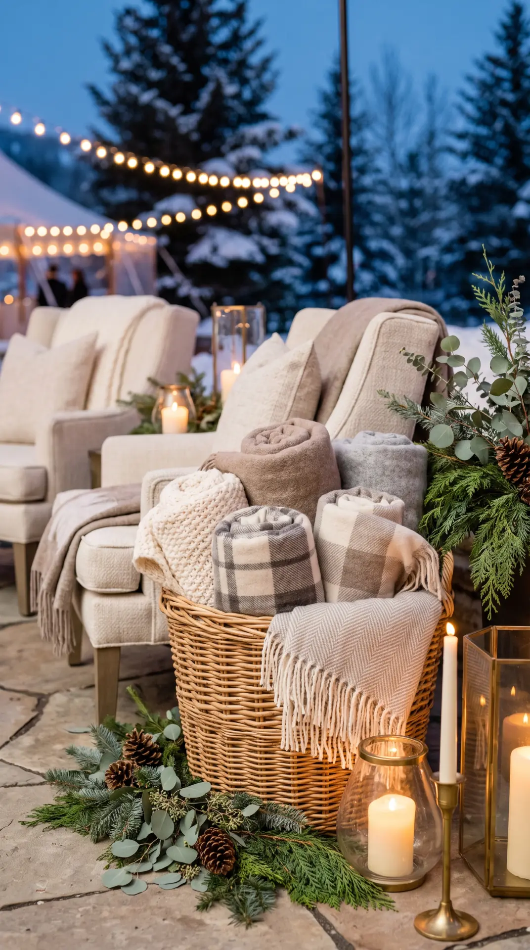 27 December Wedding Ideas That Make Winter Feel Magical 28 Cozy Blanket Guest Basket