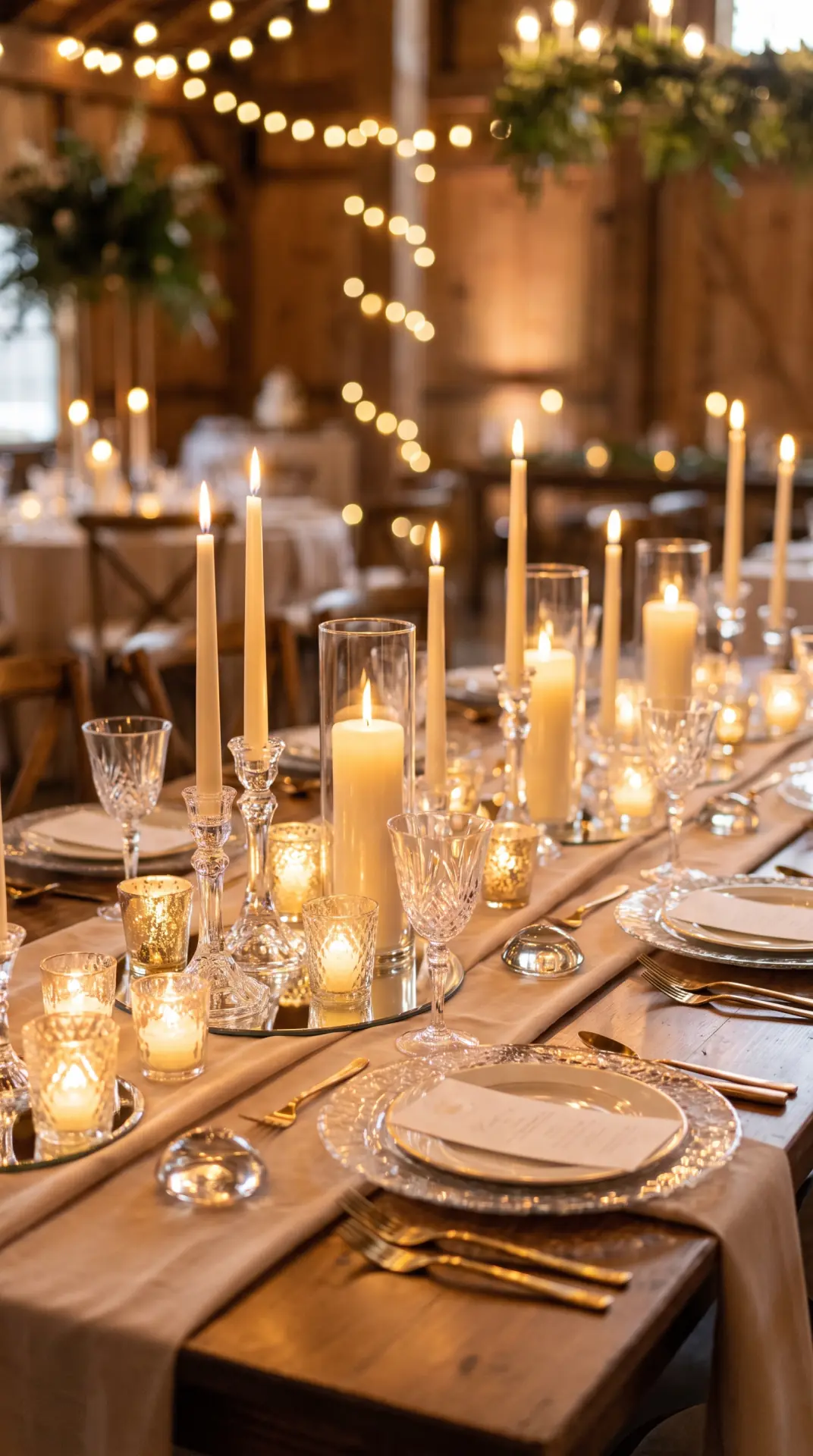 Crystal and Candle Tablescape