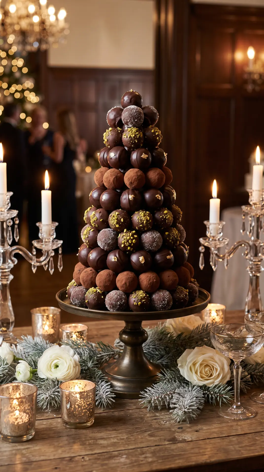 Dark Chocolate Truffle Tower