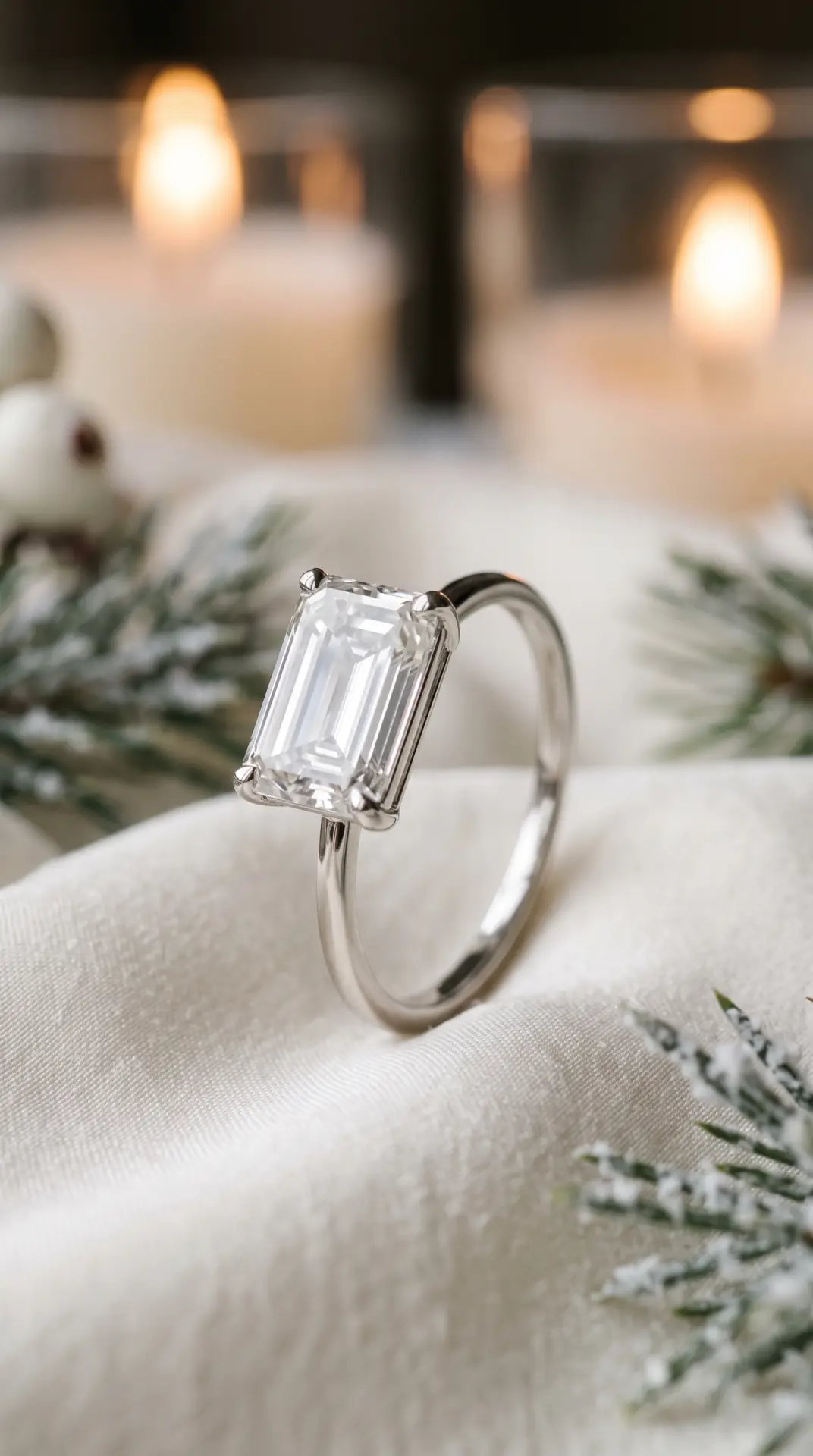 Emerald-Cut Diamond Solitaire