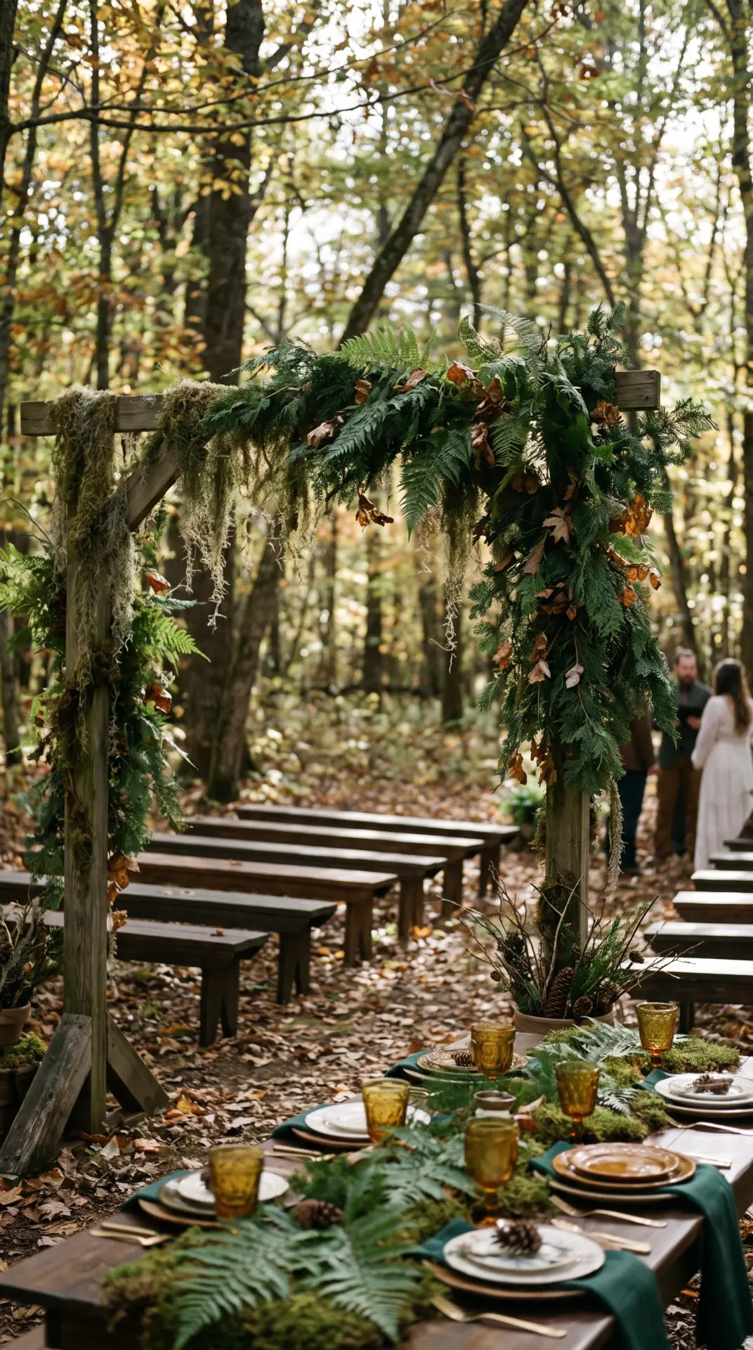 25 Seasonal Real Wedding Inspiration for Every Kind of Celebration 21 Forest Fall Wedding With Moss and Deep Green Details: A forest fall wedding feels immersive and romantic when moss, fern, evergreen, and earthy brown tones reflect the surrounding woodland. Layered greenery creates rich texture across ceremony spaces and reception tables while allowing natural autumn scenery to provide most of the seasonal color. ...
