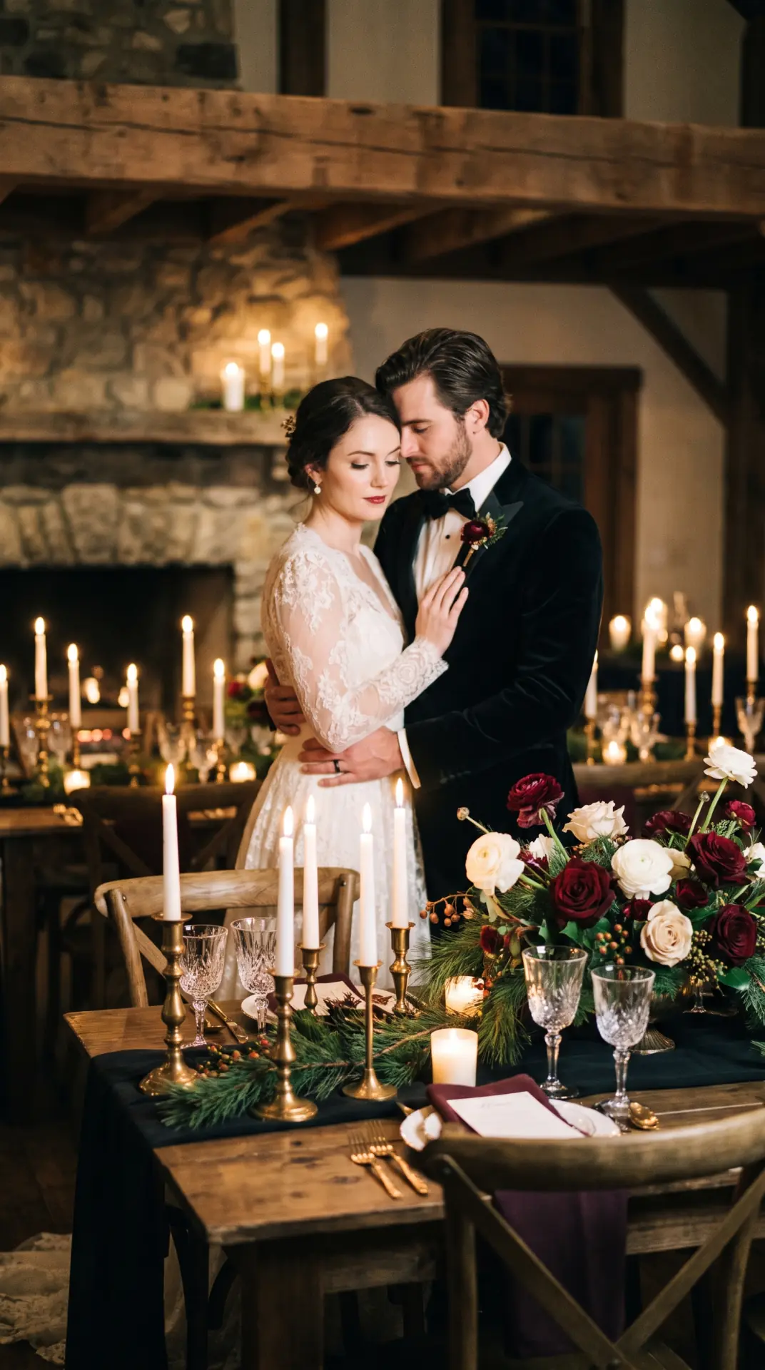 Golden Candlelight Reception Portraits