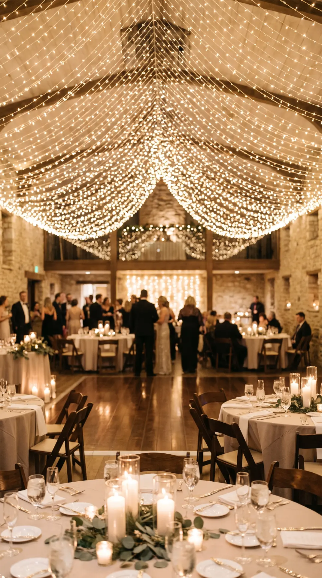 27 December Wedding Ideas That Make Winter Feel Magical 9 Hanging Fairy Light Canopy