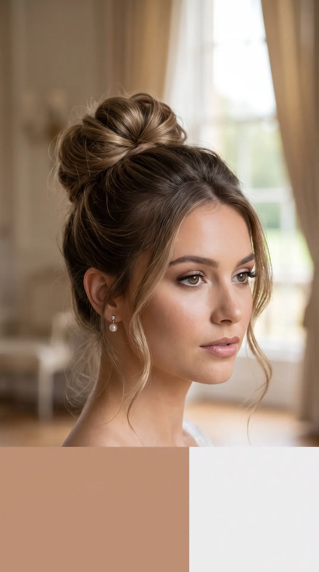 High Bridal Bun With Soft Volume