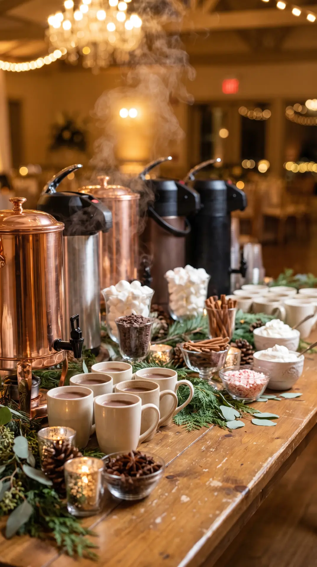 27 December Wedding Ideas That Make Winter Feel Magical 10 Hot Chocolate Welcome Station