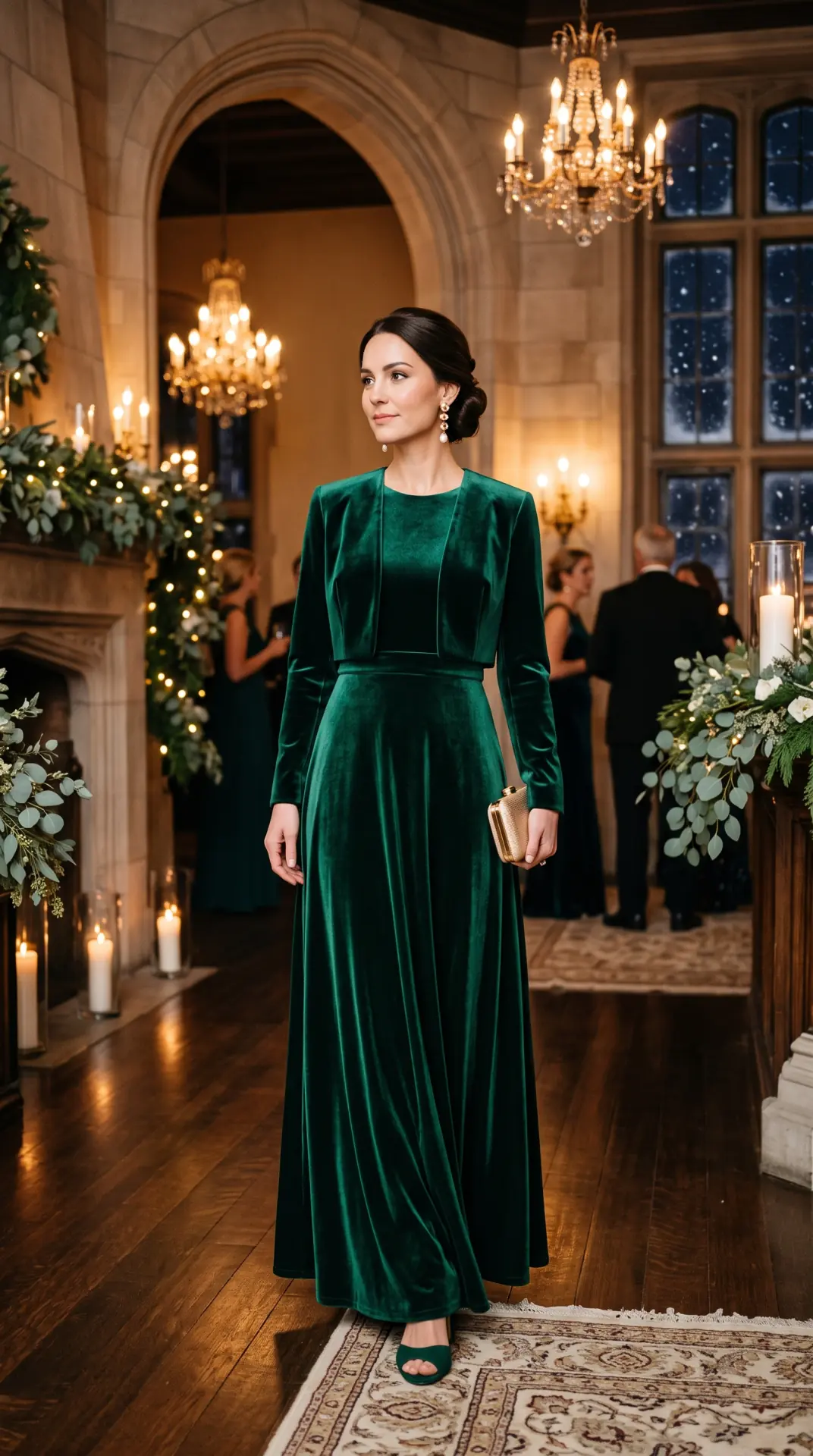 20 Cold Weather Wedding Guest Outfit: Chic Looks That Keep You Warm 6 Jewel-Tone Maxi Dress With a Cropped Jacket