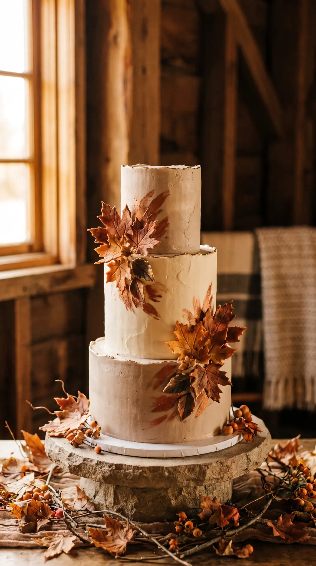 Maple Leaf and Copper Autumn Cake