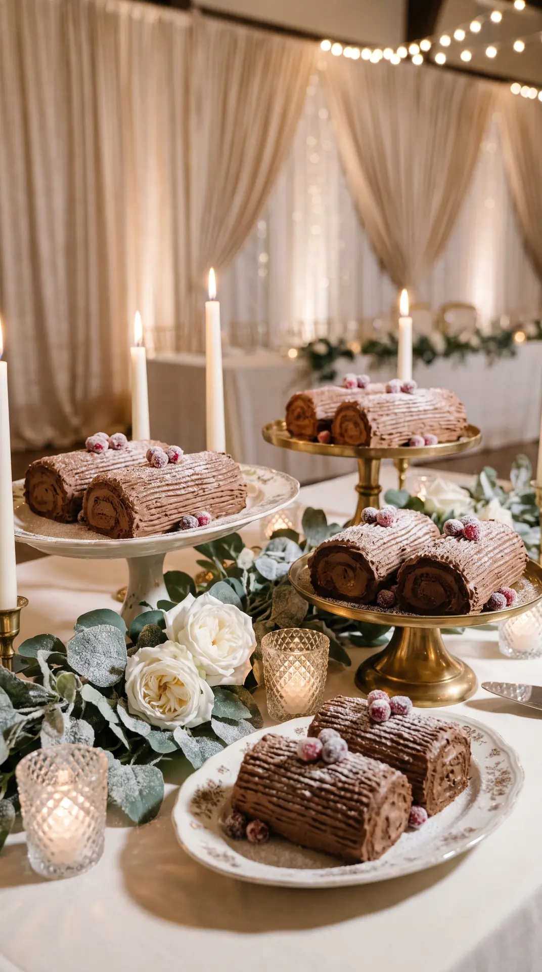 Mini Yule Log Cakes