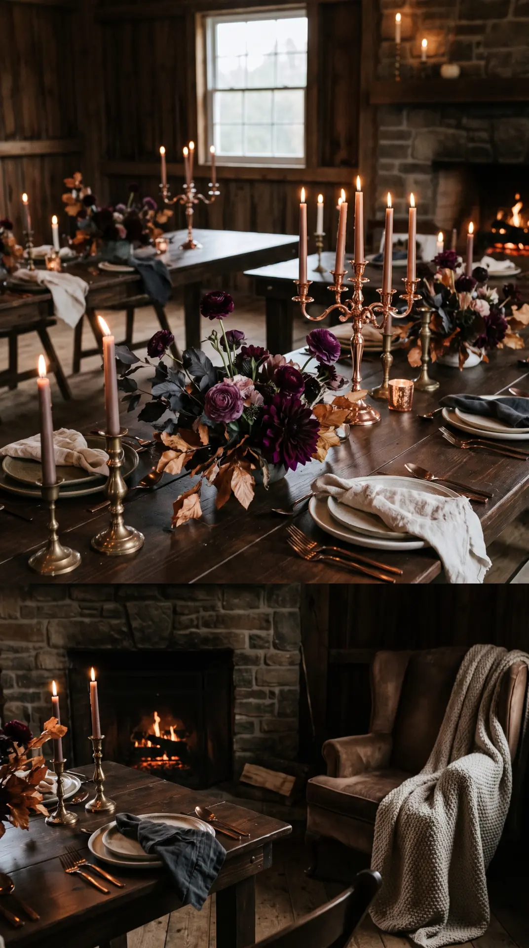 25 Seasonal Real Wedding Inspiration for Every Kind of Celebration 12 Moody Autumn Wedding With Plum and Copper Accents: A moody autumn wedding creates dramatic seasonal depth with plum, aubergine, copper, charcoal, and touches of warm cream. Dark florals and textured foliage build rich visual volume while metallic accents catch candlelight and keep the palette from appearing flat. ...