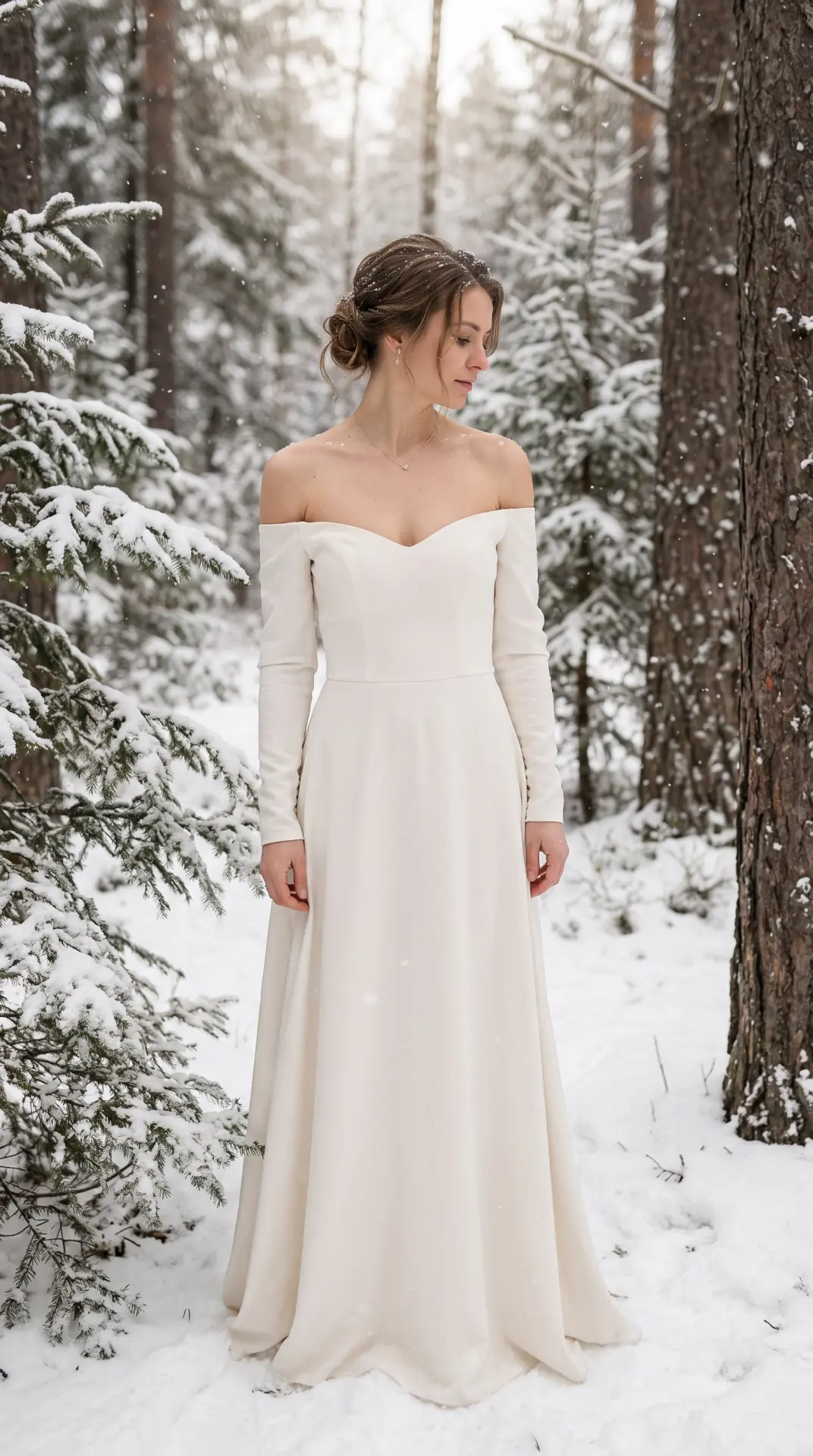 Off-the-Shoulder Long-Sleeve Dress
