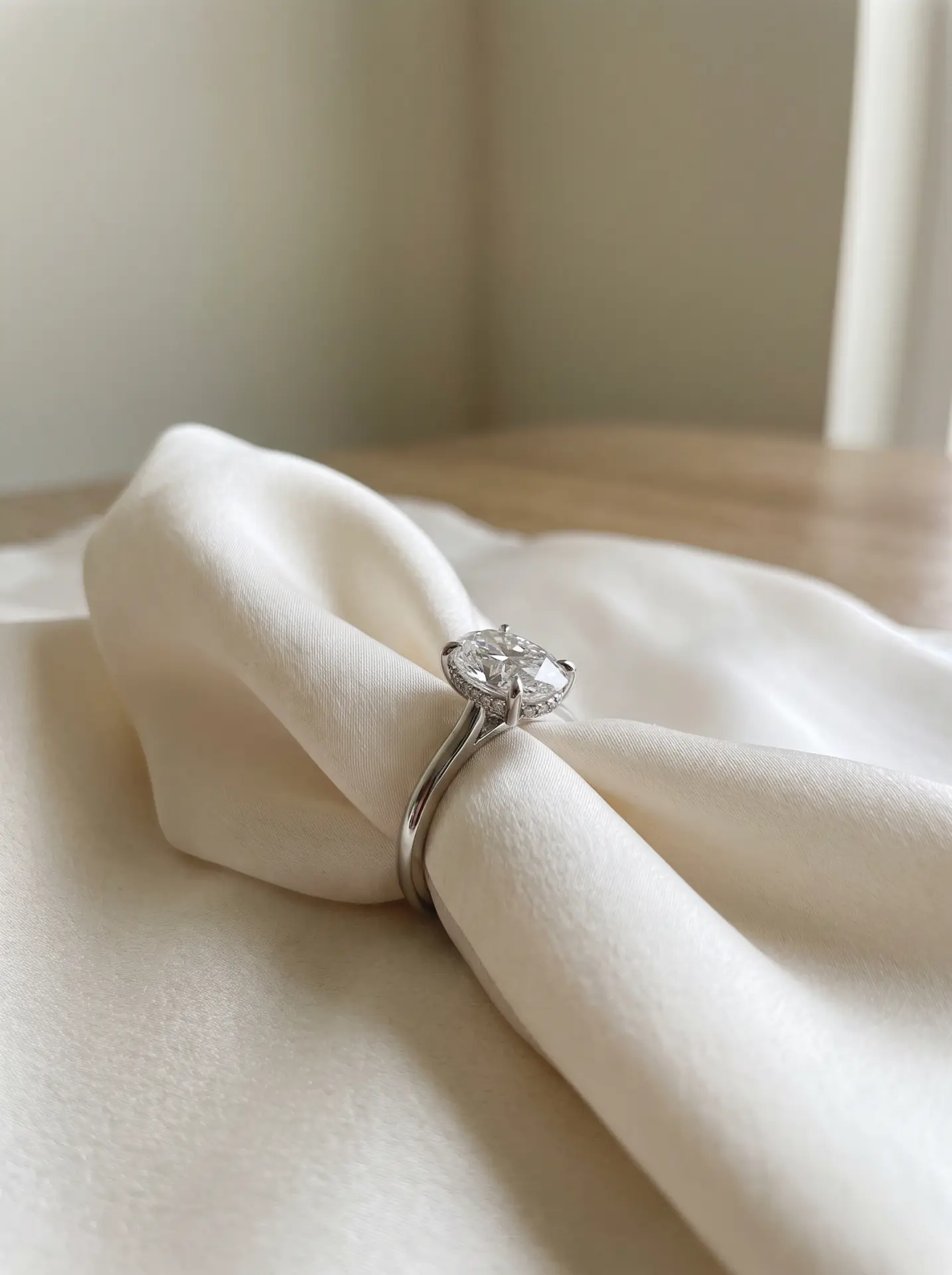 Oval Diamond With a Hidden Halo