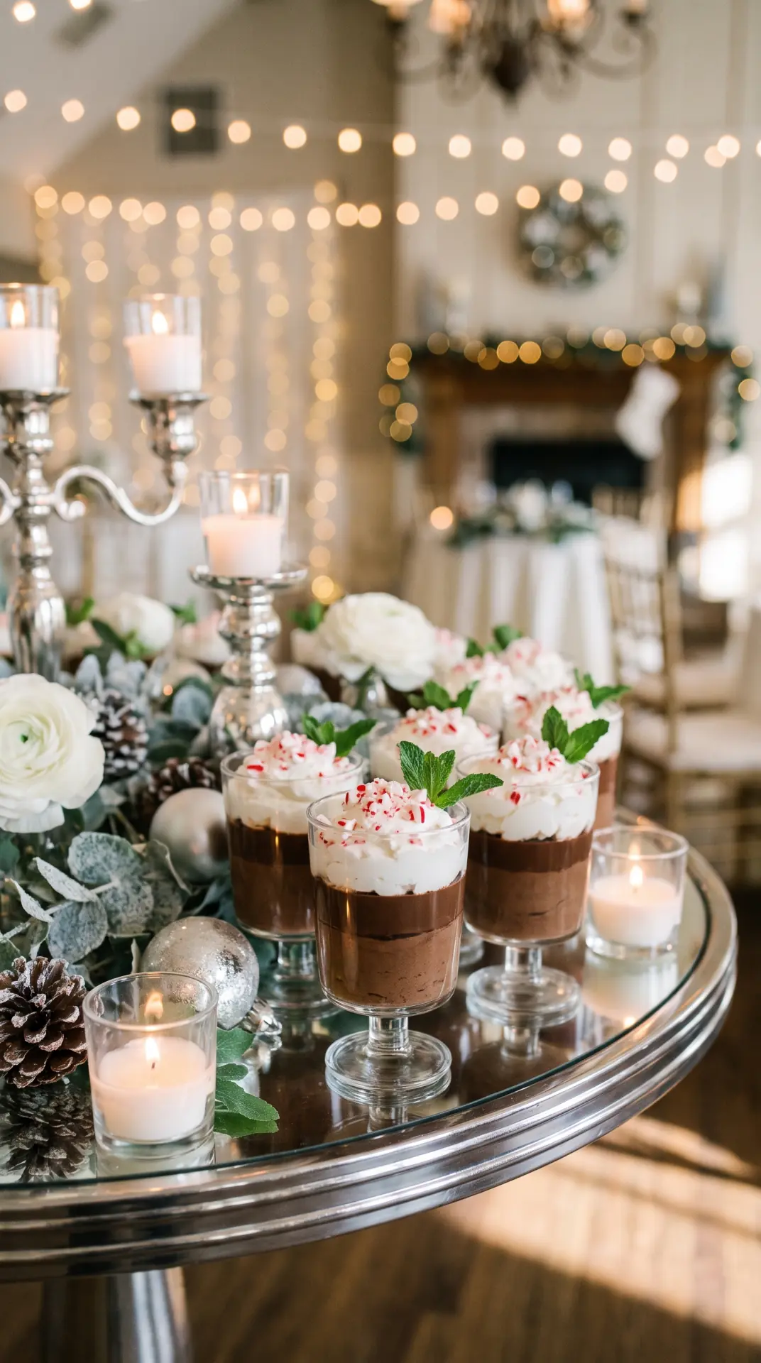 Peppermint Chocolate Mousse Cups