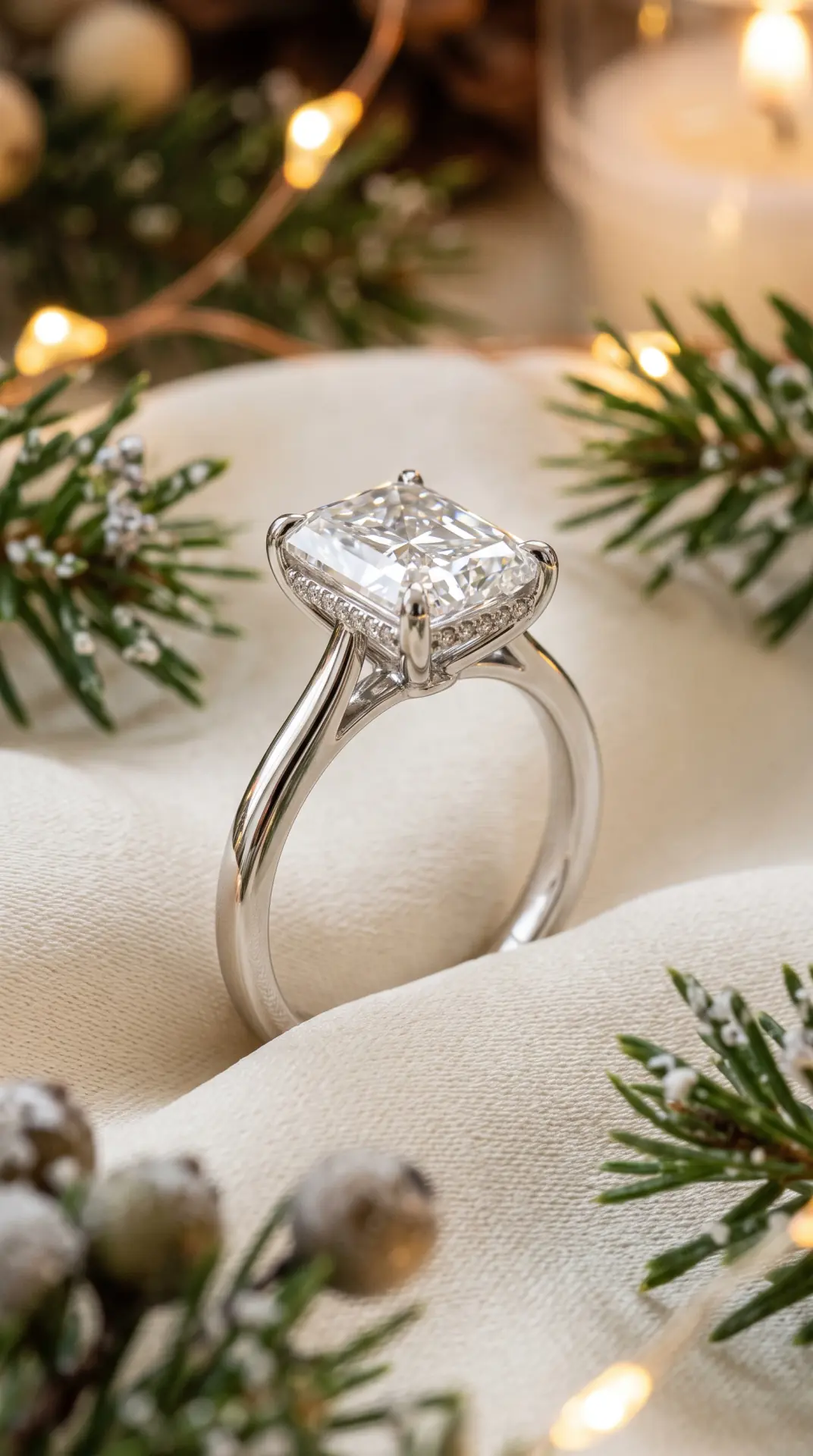 Radiant-Cut Diamond With a Hidden Pavé Detail