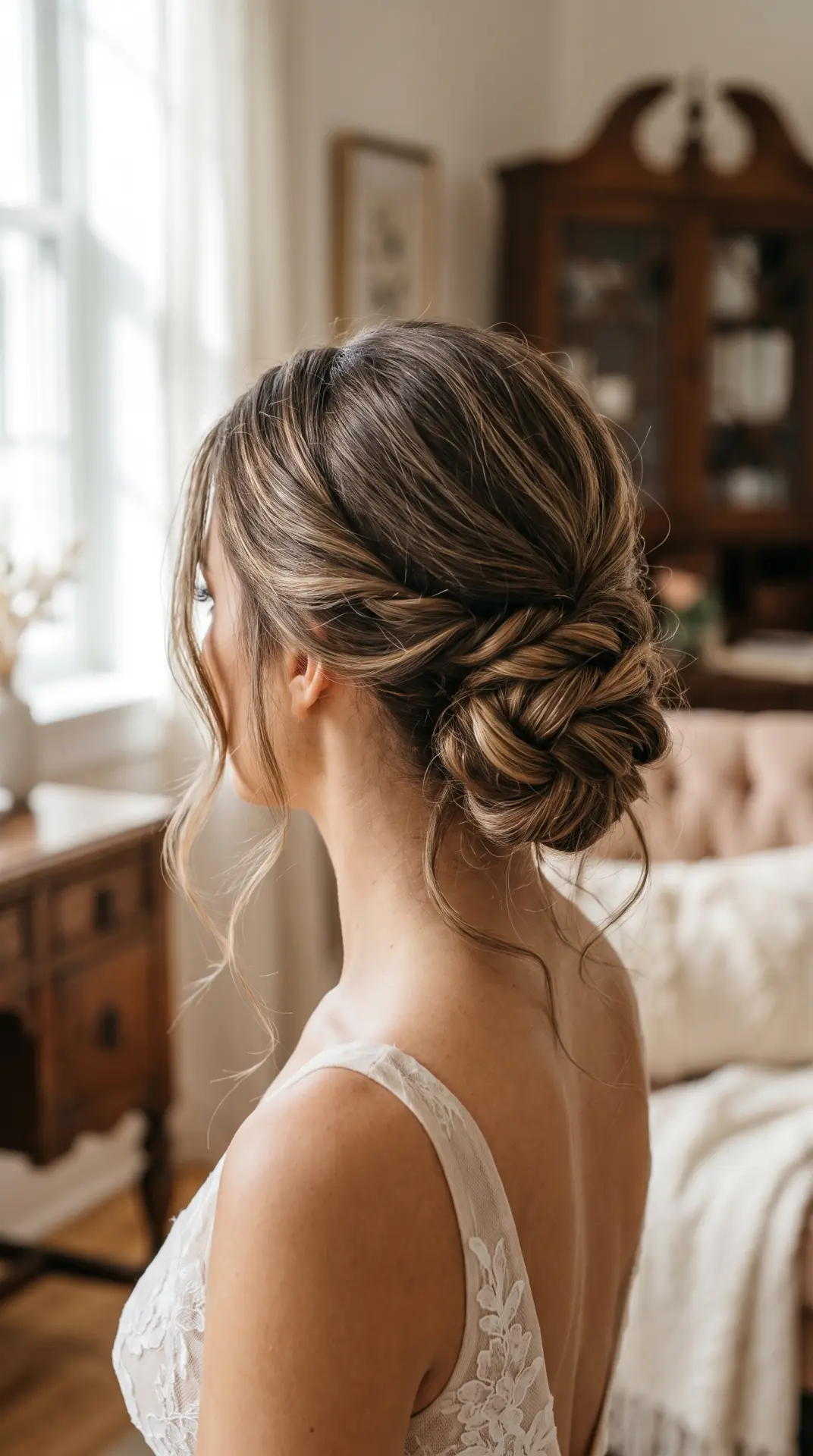 Romantic Rope-Braid Low Bun