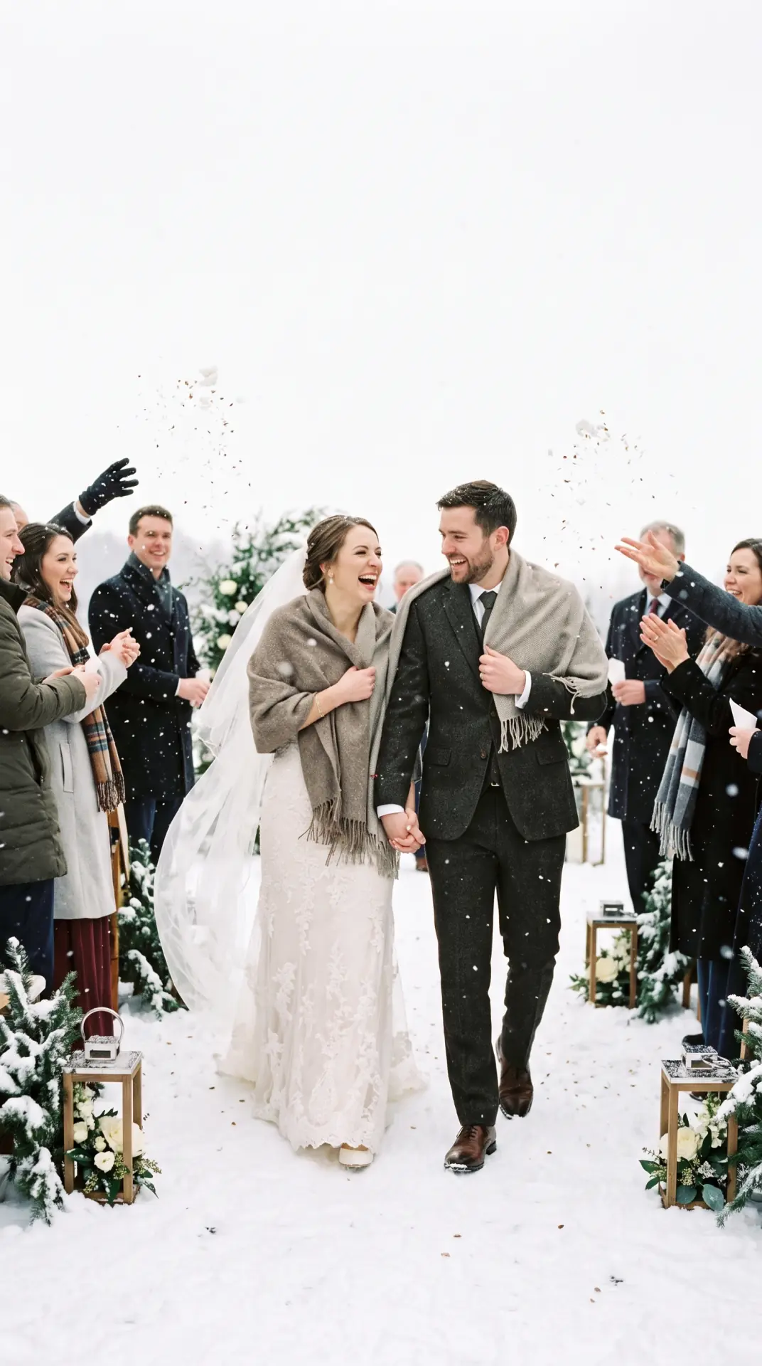 Snowy Ceremony Exit