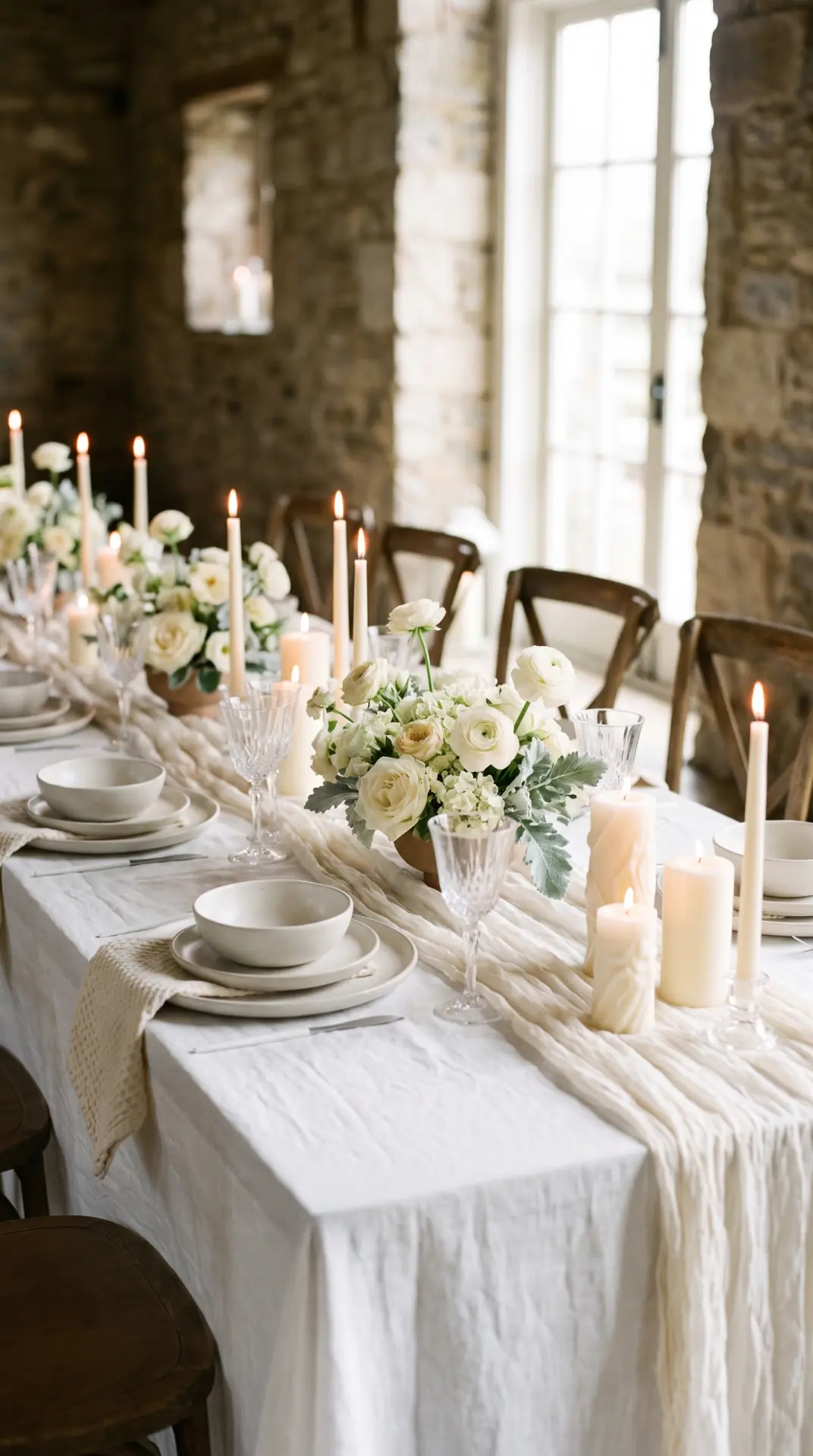 Snowy White Monochrome Tablescape