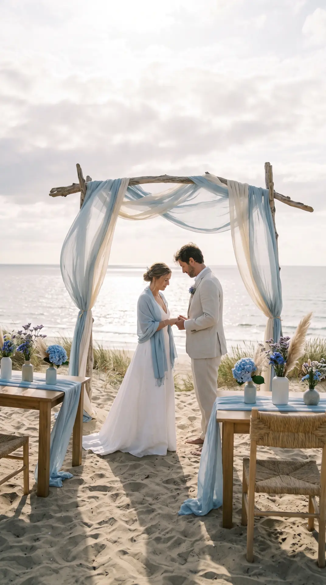 25 Seasonal Real Wedding Inspiration for Every Kind of Celebration 3 Summer Coastal Wedding With Breezy Blue Details: A coastal summer wedding combines open skies, natural light, pale sand tones, and ocean-inspired blues for an atmosphere that feels effortlessly refreshing. Flowing fabrics and uncluttered arrangements keep the visual shape light, allowing movement from sea breezes to become part of the overall aesthetic. ...