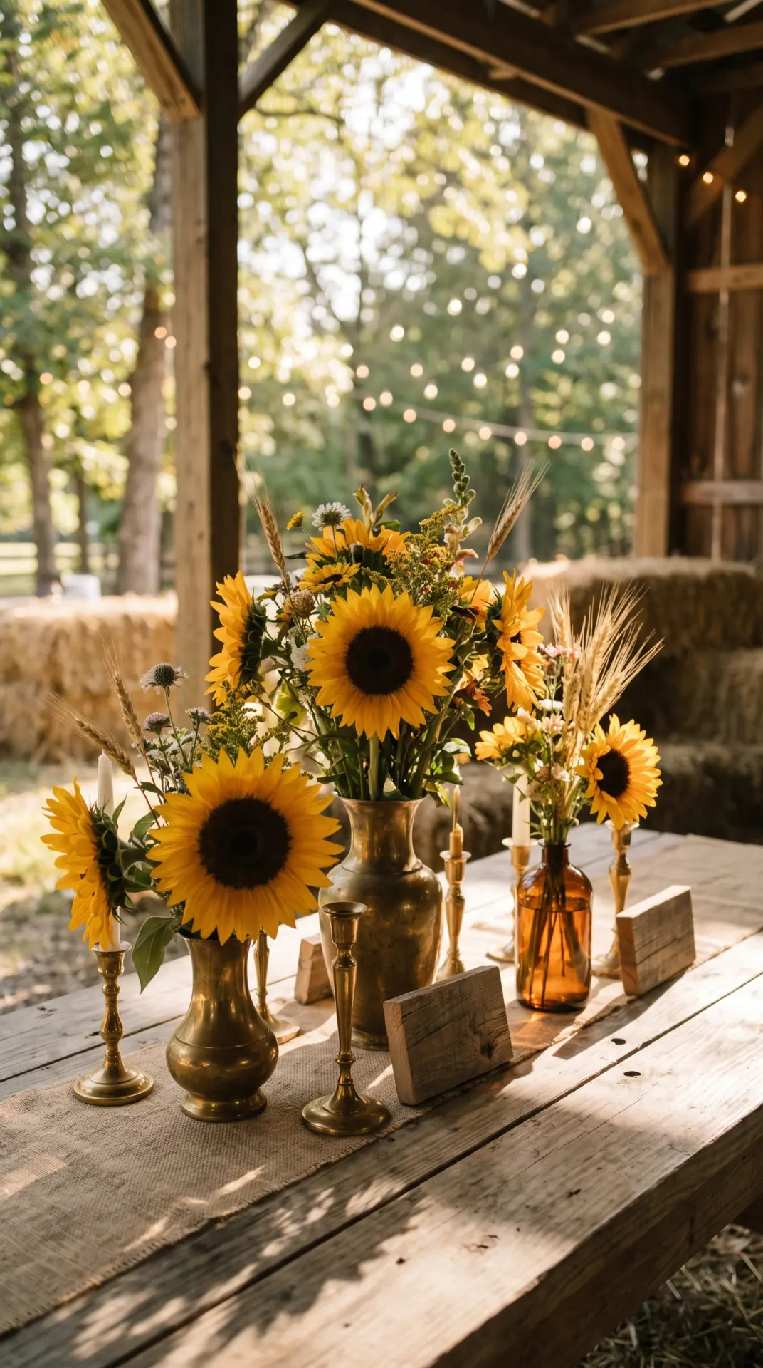 25 Seasonal Real Wedding Inspiration for Every Kind of Celebration 7 Sunflower Summer Wedding With Rustic Golden Accents: A sunflower summer wedding brings cheerful color and relaxed countryside energy through golden blooms, fresh greenery, and warm natural textures. Large sunflower heads create bold visual volume, so even simple arrangements can feel substantial without requiring complicated floral construction. ...