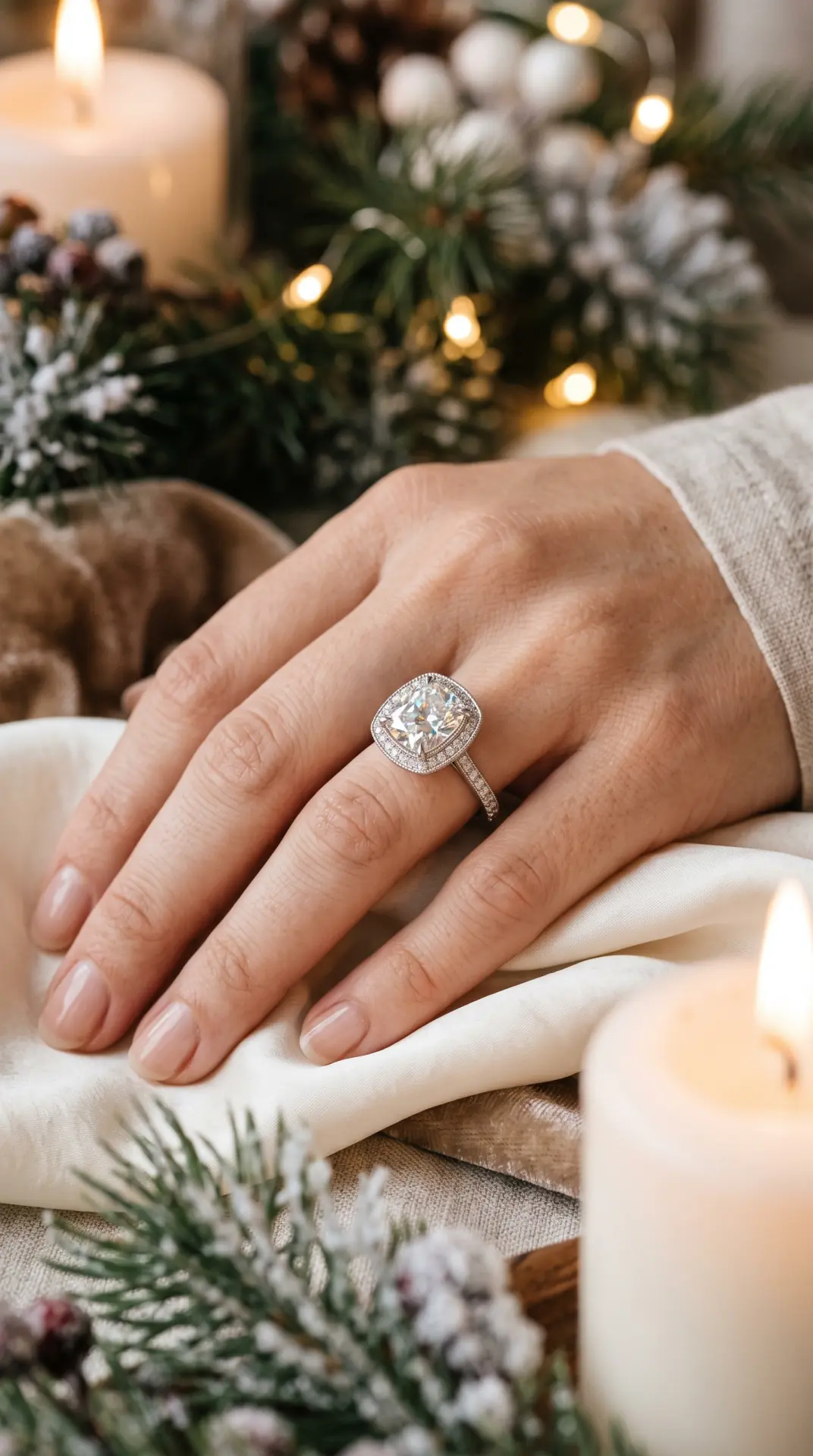 Vintage-Inspired Cushion-Cut Halo