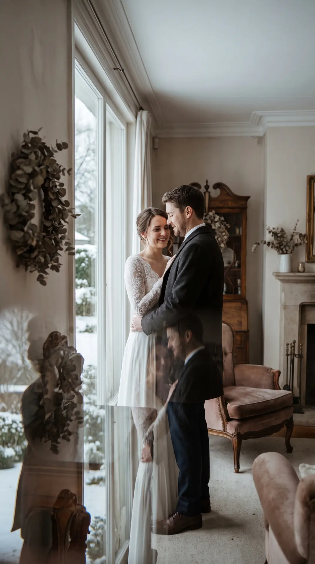 Winter Window Reflection Portraits
